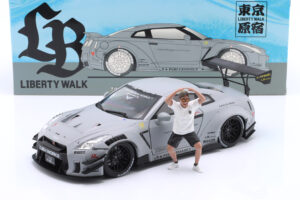 NISSAN GT-R (R35) LBWK Bodykit Type 2.0 2024 Dull grey with Wataru Kato-San figure